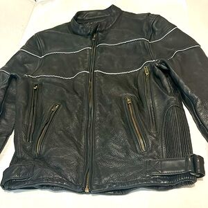 Wilson’s Leather Small Black Motorcycle Cafe Racer Jacket